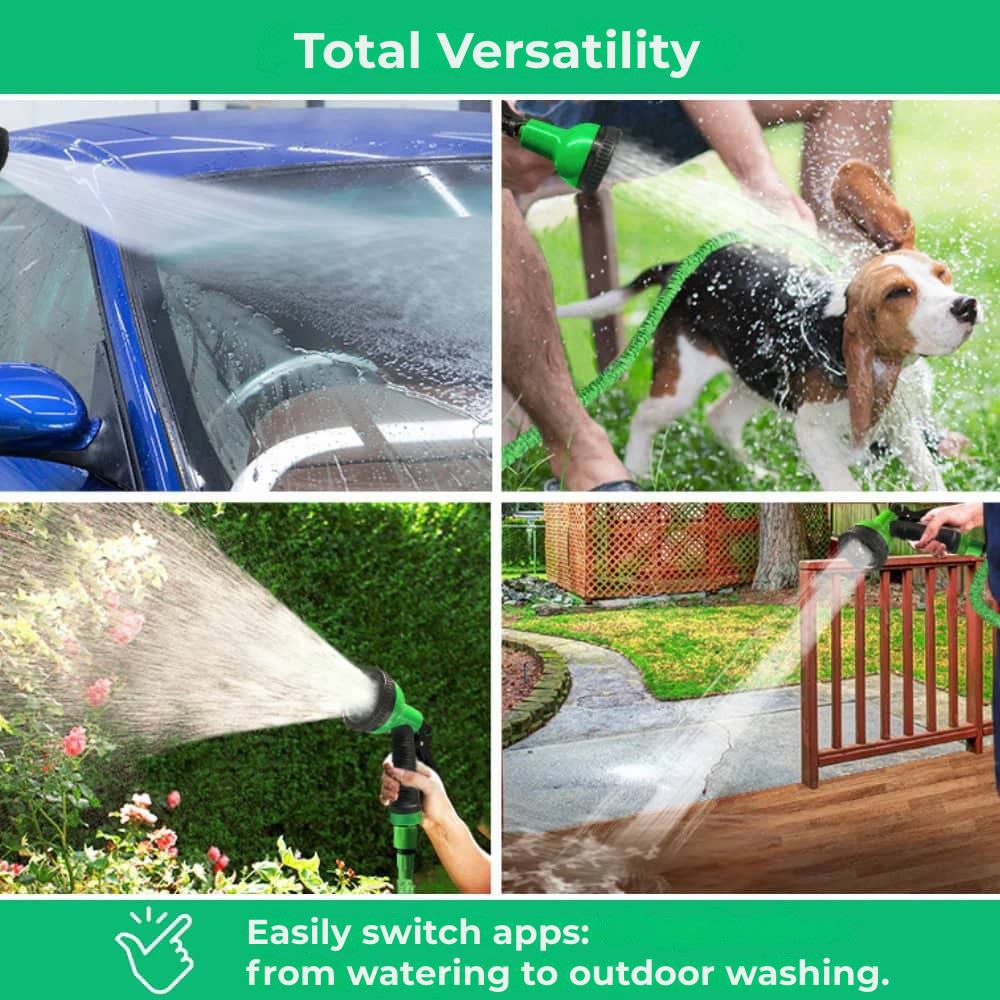 Aquaflex｜Extendable garden hose｜8 high-pressure spray modes